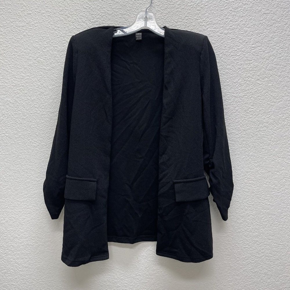 Shein Womens XS Size 2 Blazer Jacket Ruched 3/4 Sleeves  Stretch Business Casual